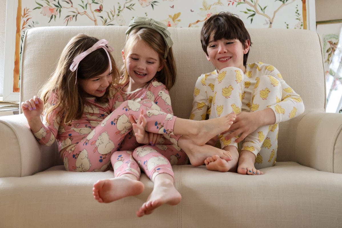 Bamboo Long Sleeve Pajama Set - Pink Bunnies - Image 3