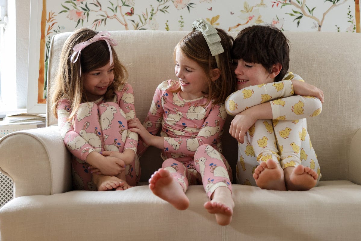 Bamboo Long Sleeve Pajama Set - Pink Bunnies - Image 4