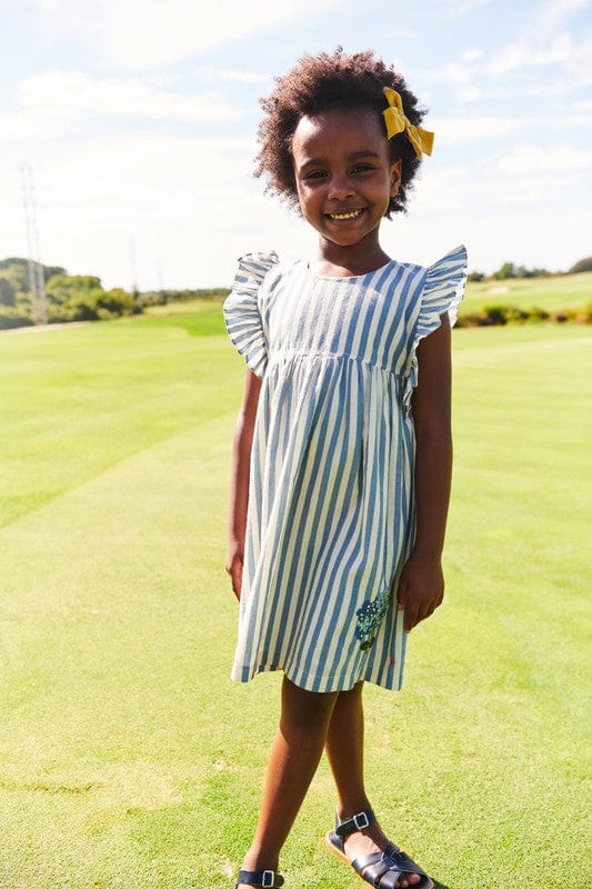 Cotton Sarita Dress - Blue Stripe - Image 2