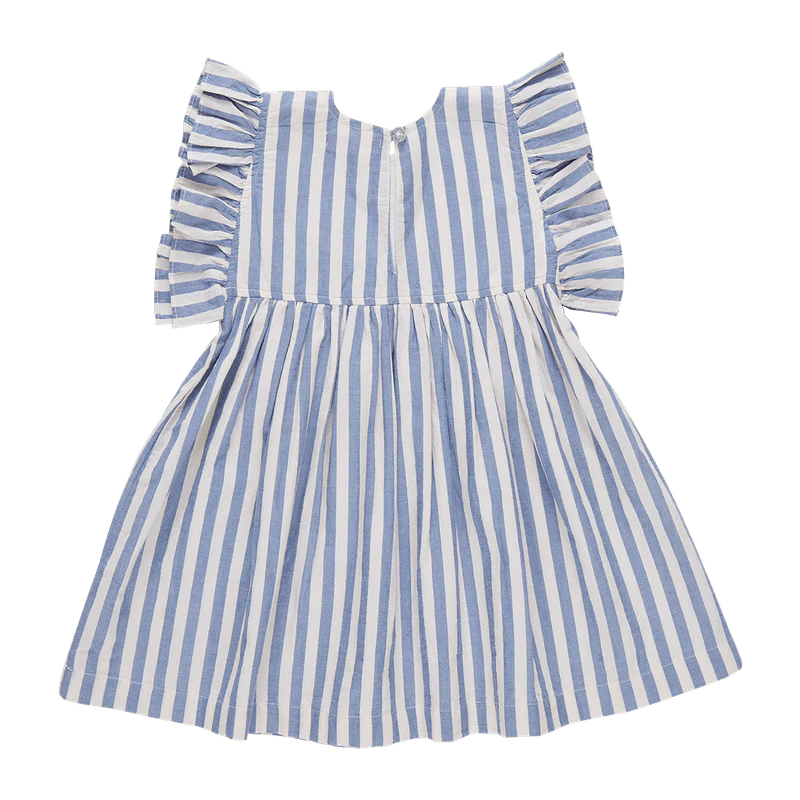 Cotton Sarita Dress - Blue Stripe - Image 3