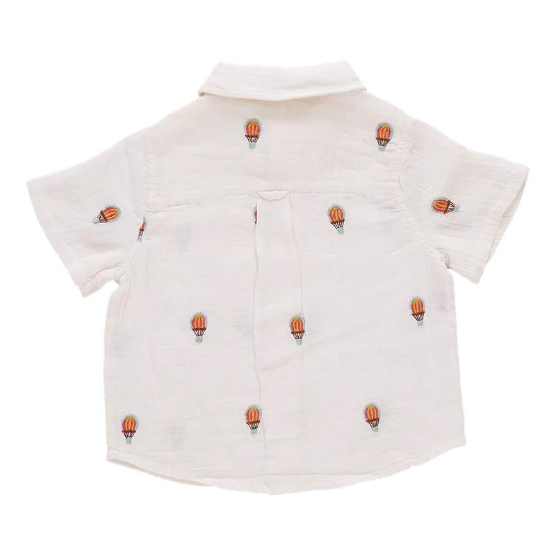 Cotton Short Sleeve Jack Shirt - Hot Air Balloons - Image 2