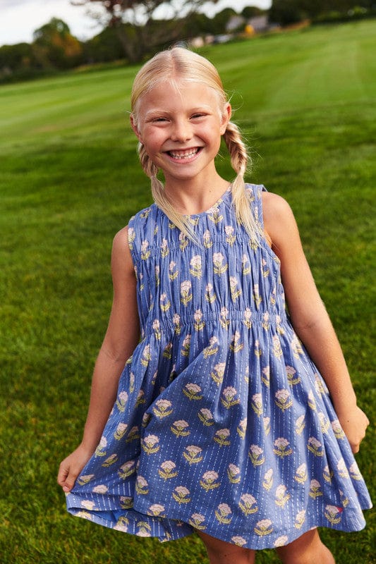 Cotton Sleeveless Waverly Dress - Periwinkle Small Bud - Image 2