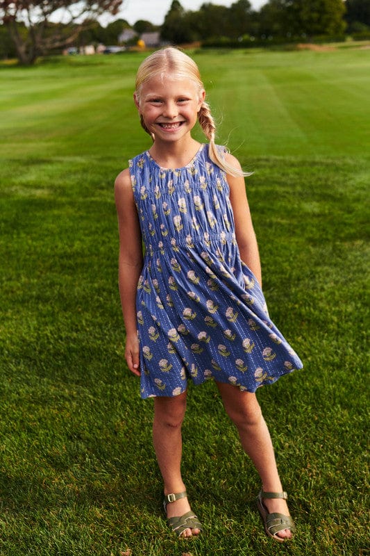 Cotton Sleeveless Waverly Dress - Periwinkle Small Bud - Image 3