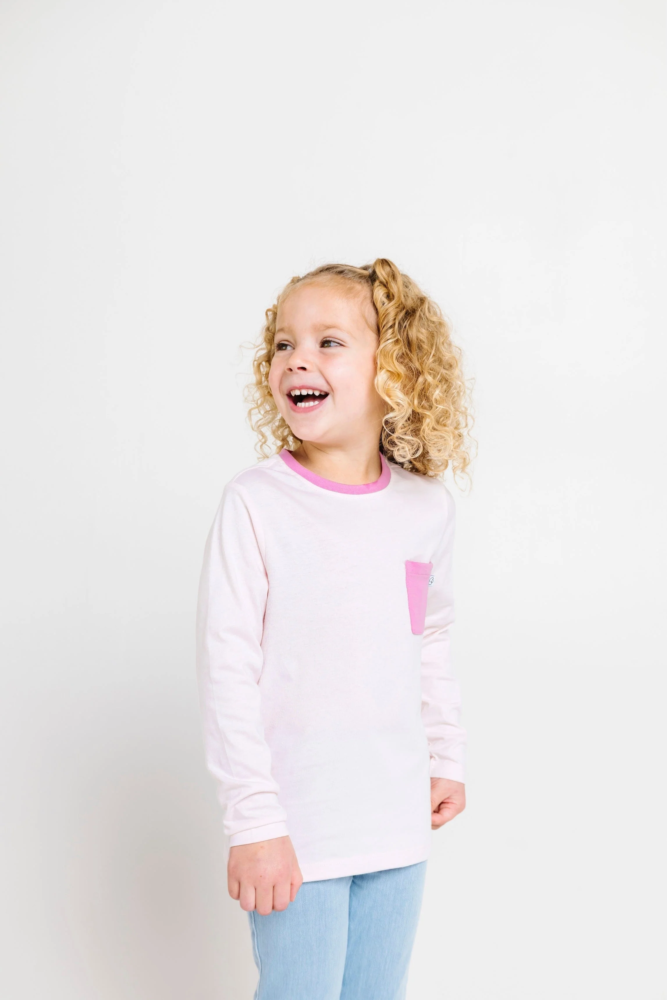 Pink Prayer Pocket Cotton Long Sleeve T-Shirt - Image 5