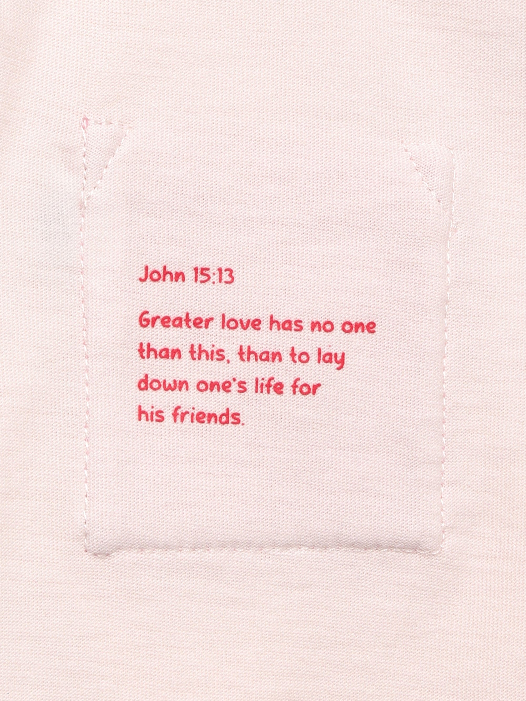 Pink Prayer Pocket Cotton Long Sleeve T-Shirt - Image 6