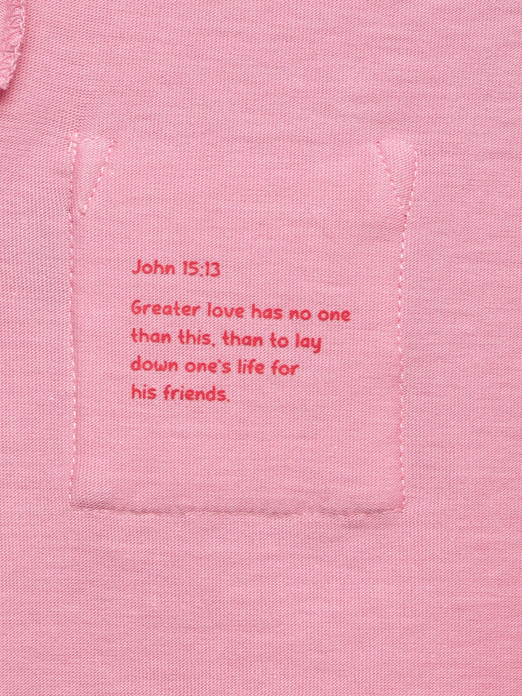 Pink Prayer Pocket Cotton Short Sleeve T-Shirt - Image 6