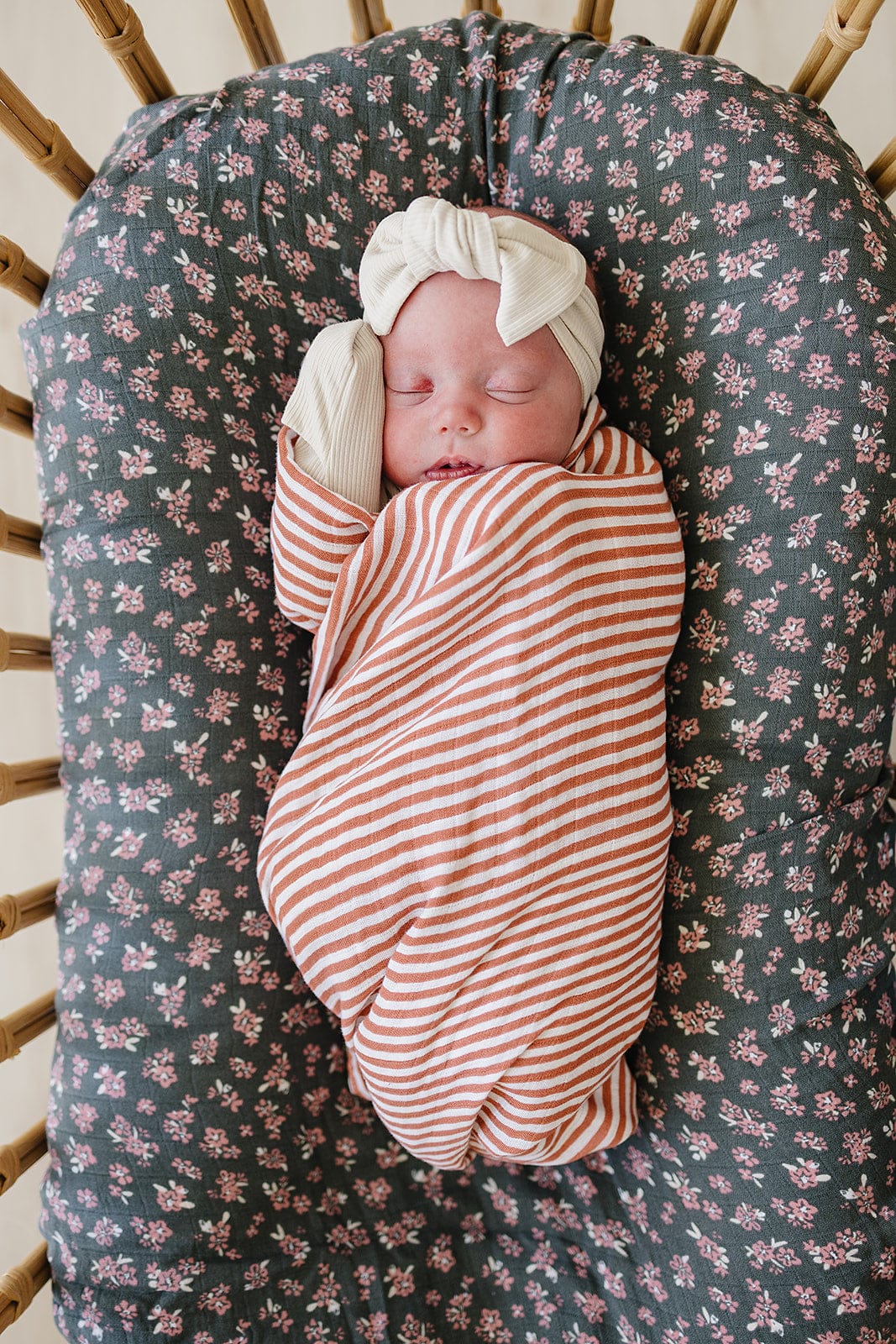 Pink Stripes Muslin Swaddle Blanket - Image 2