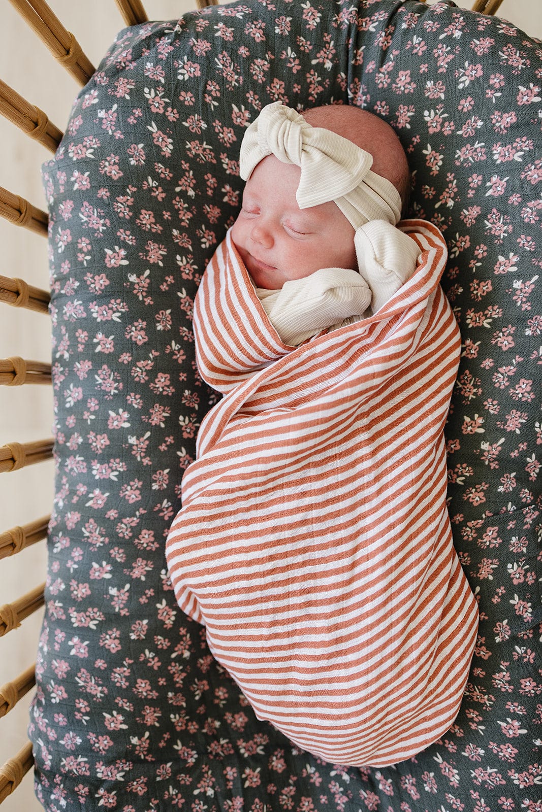 Pink Stripes Muslin Swaddle Blanket - Image 3