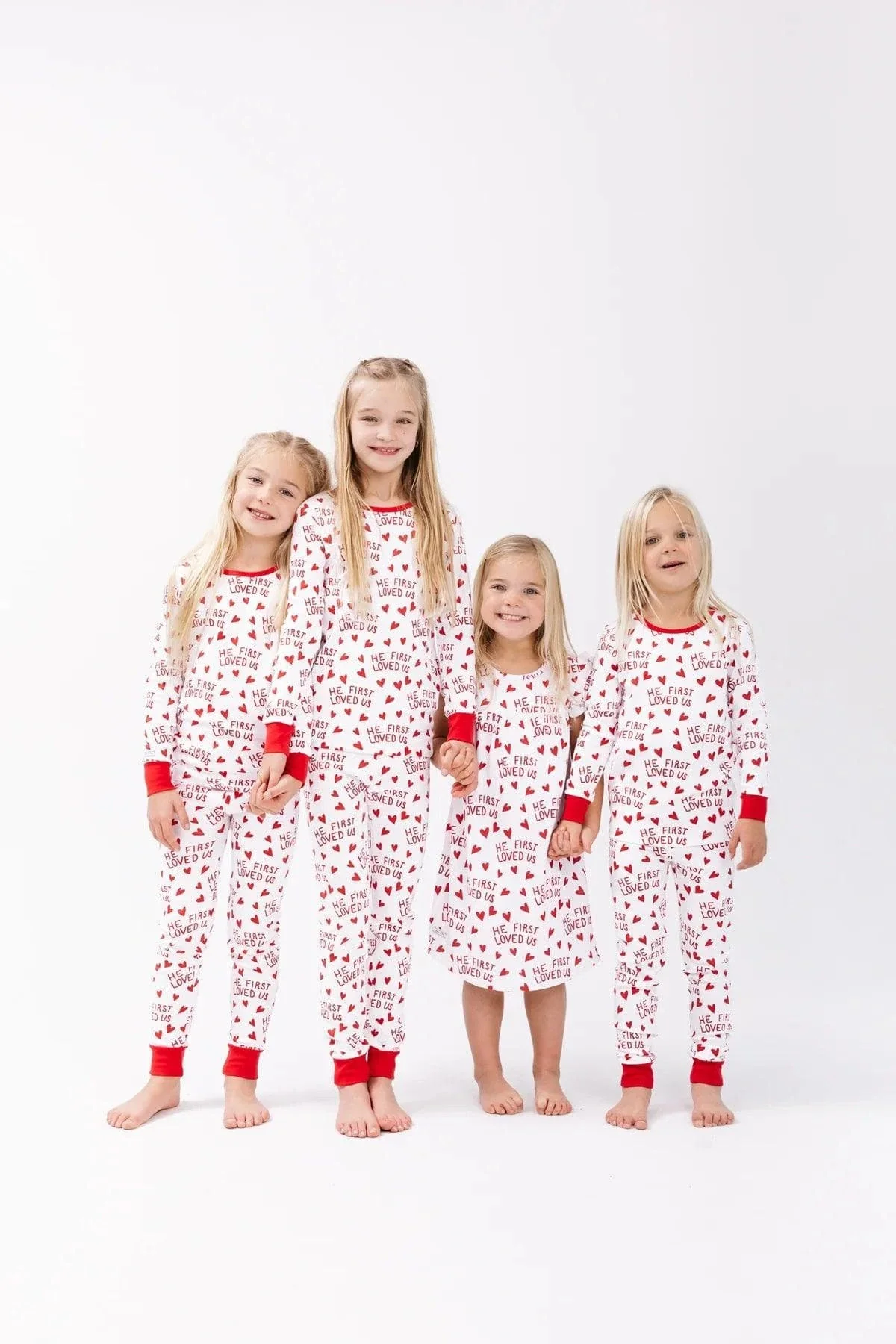 Cotton Long Sleeve Pajama Set - Red He First Loved Us - Image 2