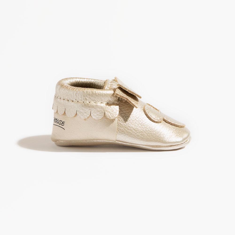 Platinum Mickey Mouse Bow Baby Shoe - Image 3