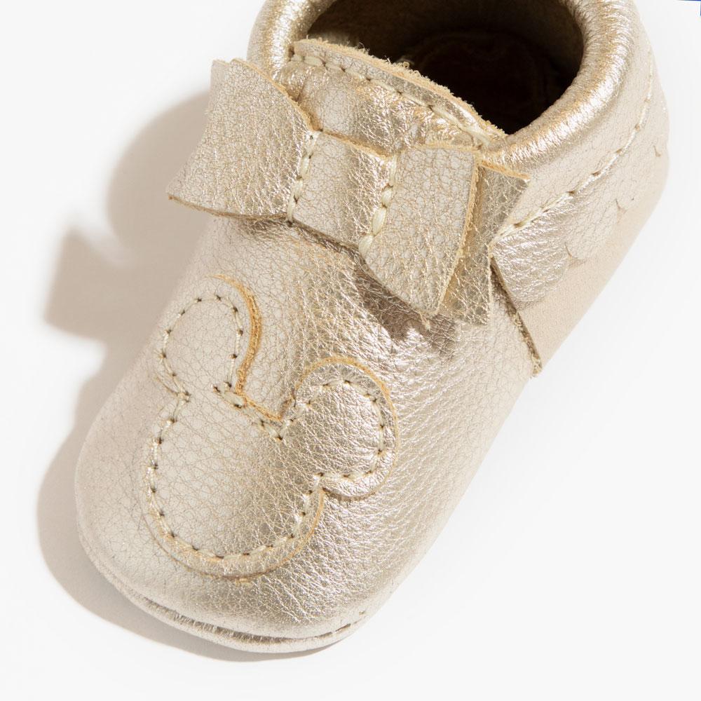 Platinum Mickey Mouse Bow Baby Shoe - Image 4