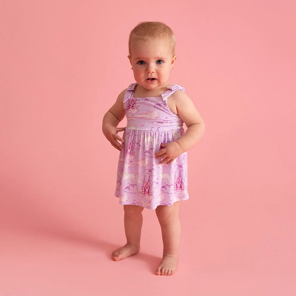 Bamboo Bow Babydoll Bodysuit Dress - Lilith (Unicorns)