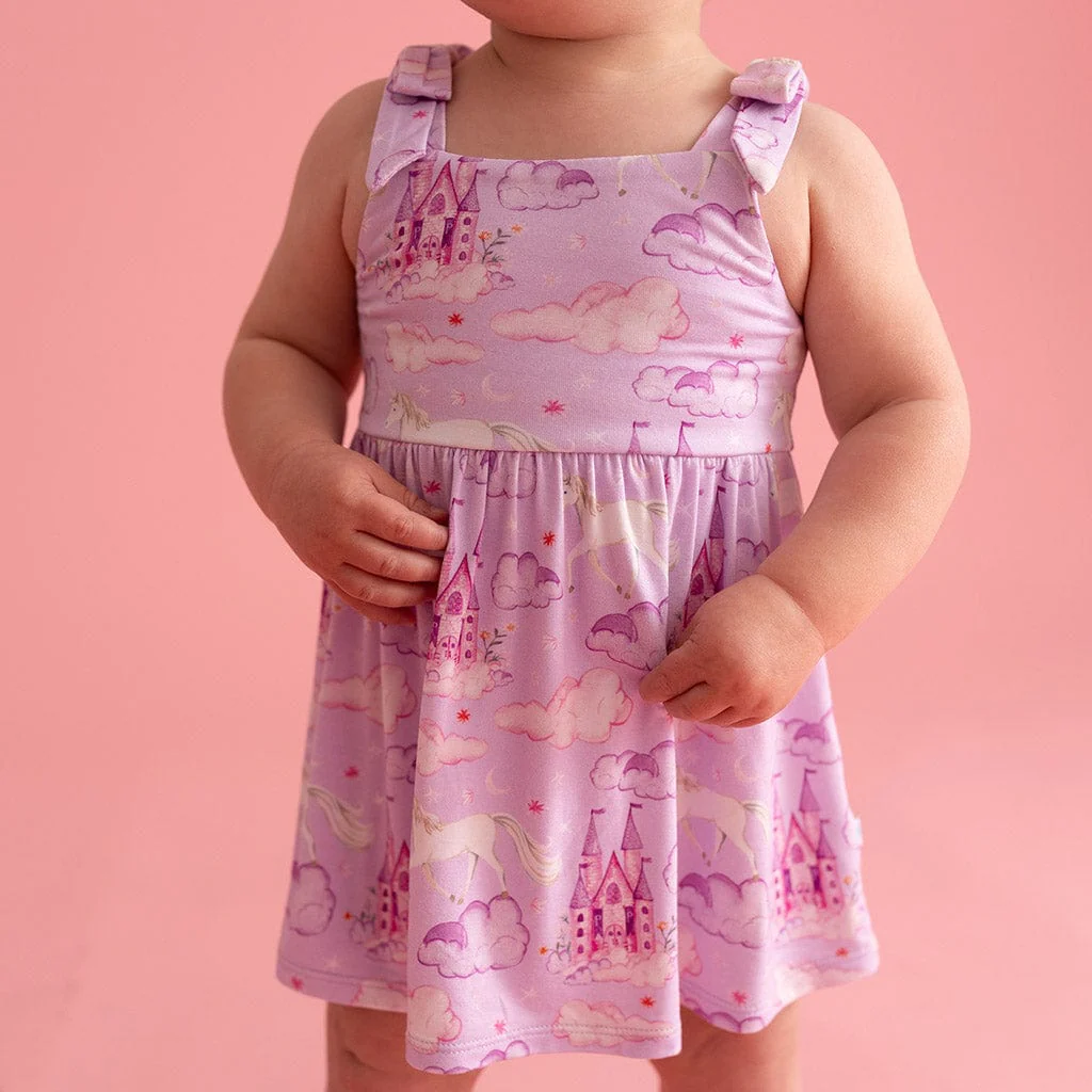Bamboo Bow Babydoll Bodysuit Dress - Lilith (Unicorns) - Image 2