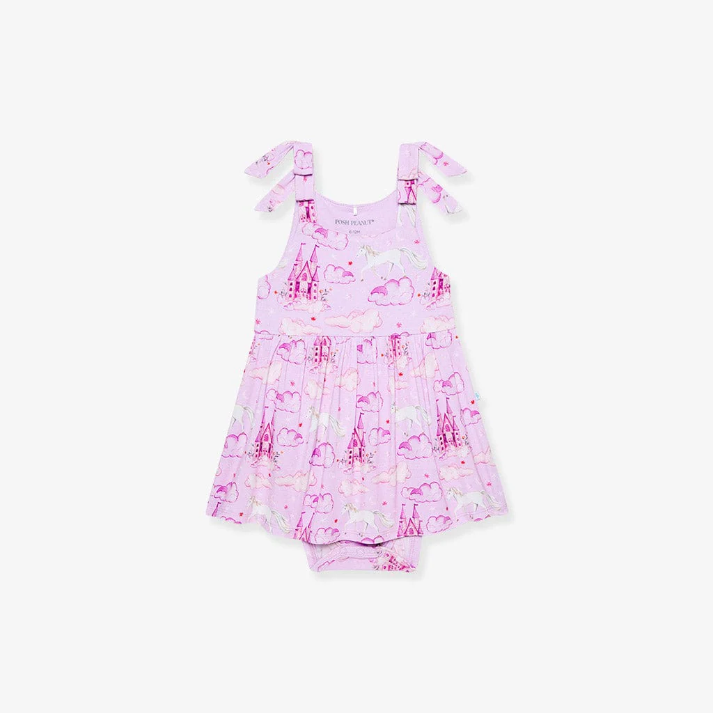 Bamboo Bow Babydoll Bodysuit Dress - Lilith (Unicorns) - Image 3