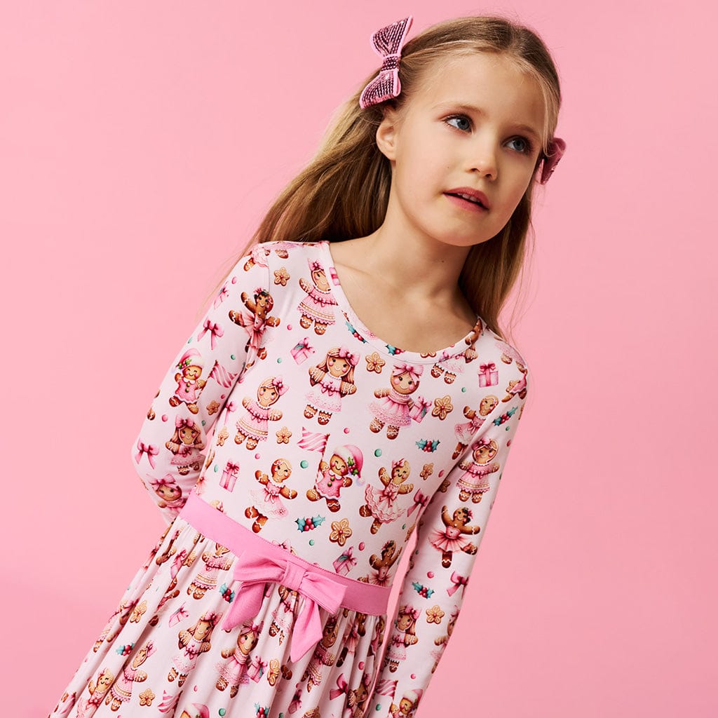 Bamboo Bow Twirl Dress - Ginger Posh (Gingerbread Cookies) - Image 2