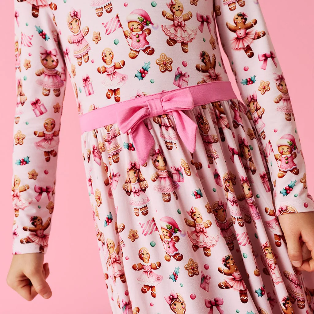 Bamboo Bow Twirl Dress - Ginger Posh (Gingerbread Cookies) - Image 3