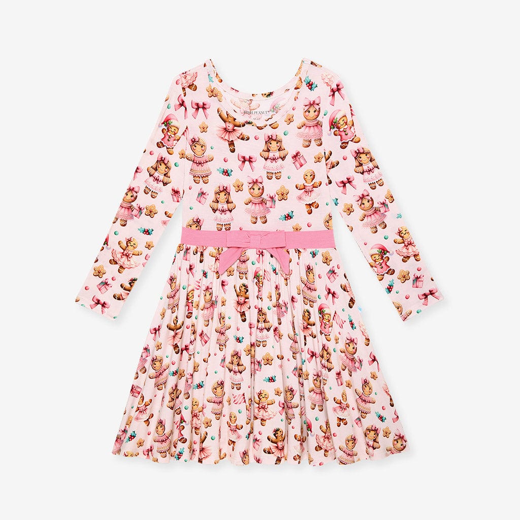 Bamboo Bow Twirl Dress - Ginger Posh (Gingerbread Cookies) - Image 4