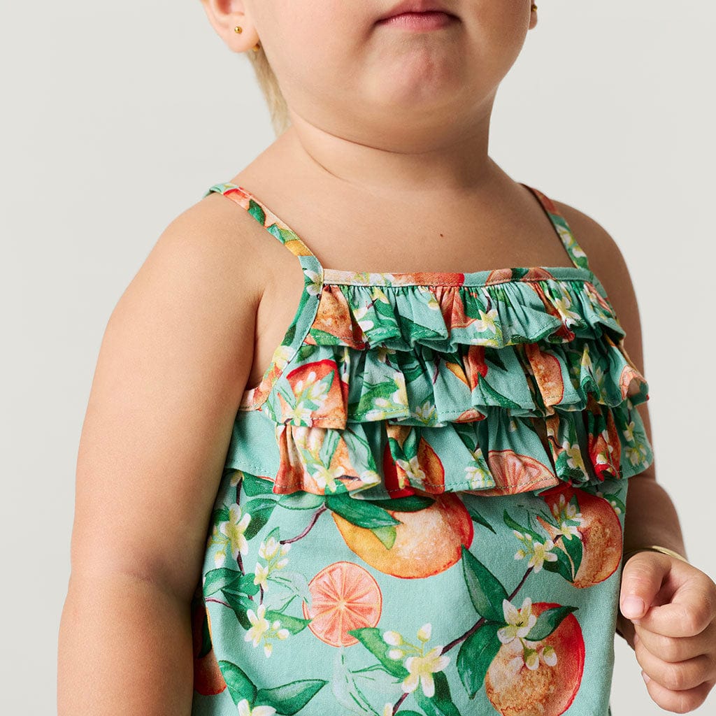 Bamboo Challis Bubble Romper - Arancia (Citrus) - Image 2