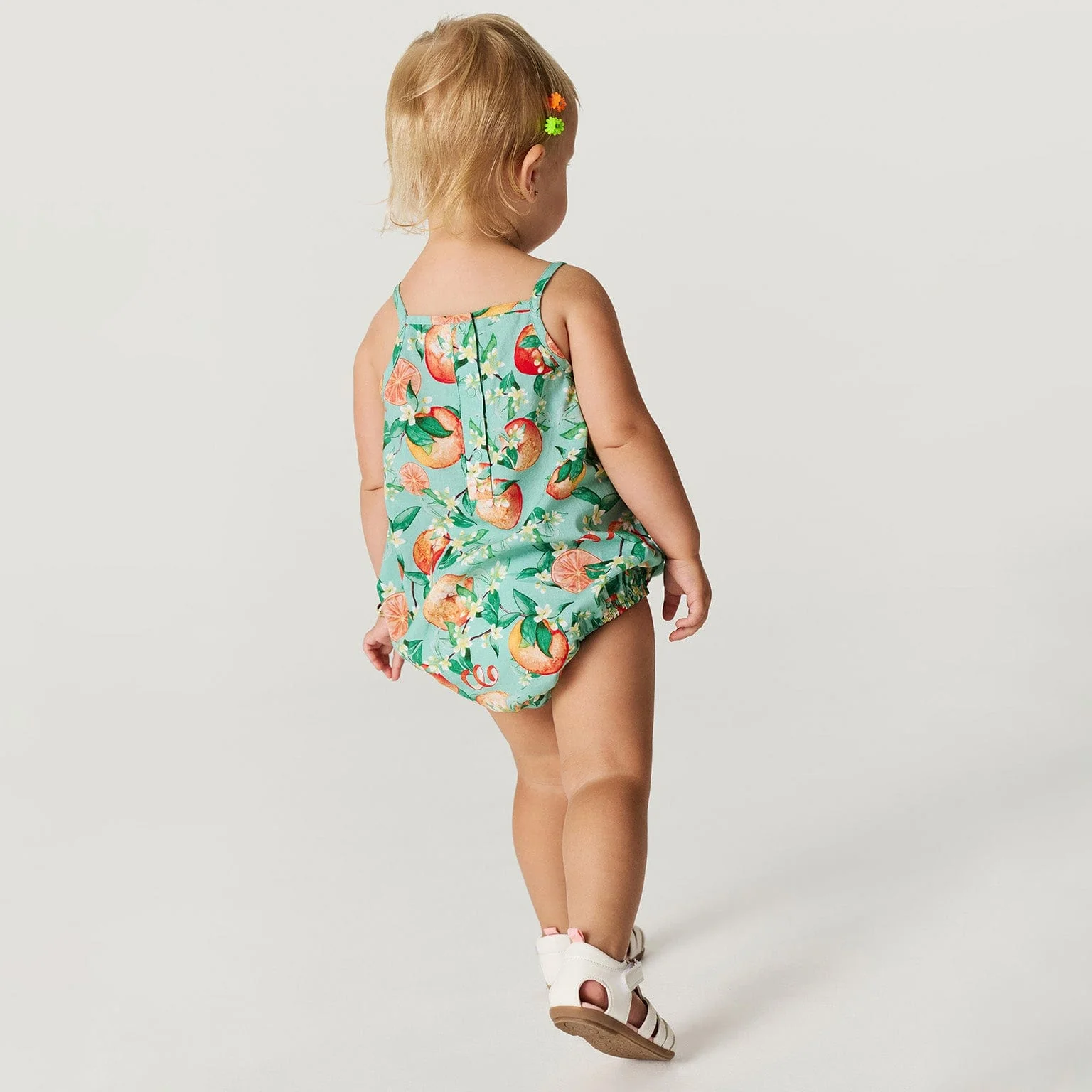 Bamboo Challis Bubble Romper - Arancia (Citrus) - Image 3