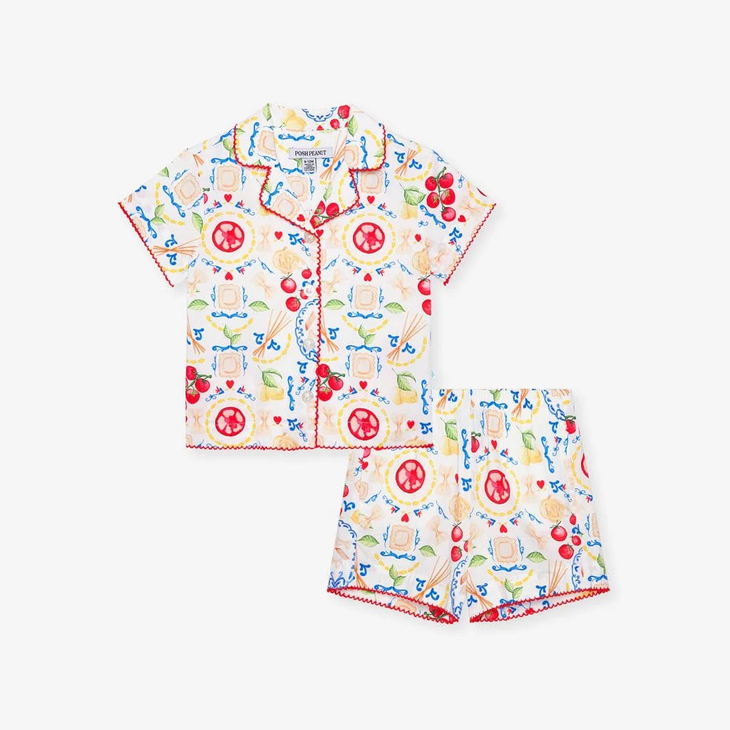 Bamboo Challis Short Set - Mangia (Pasta) - Image 5