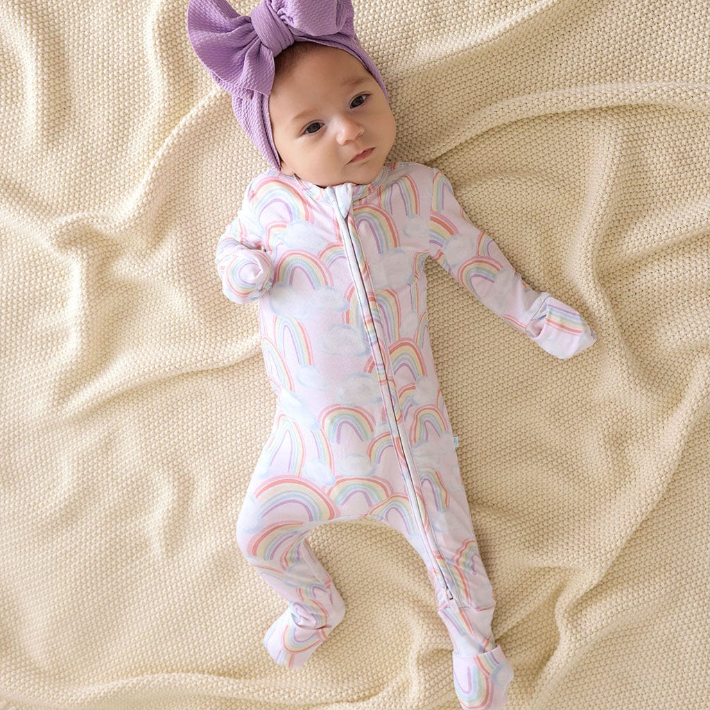 Bamboo Convertible Footie Romper - April (Rainbows)