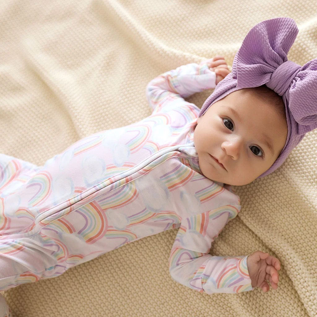 Bamboo Convertible Footie Romper - April (Rainbows) - Image 3