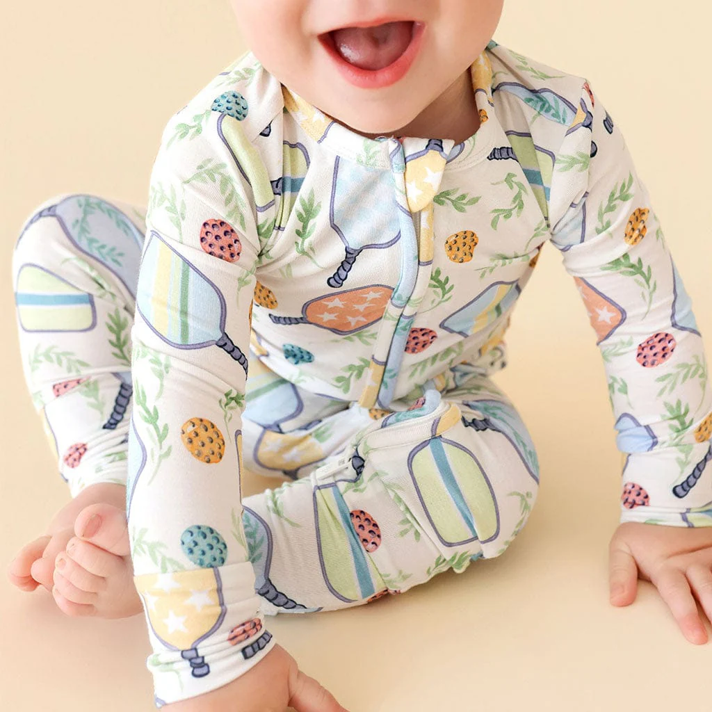 Bamboo Convertible Footie Romper - Billie (Pickleball) - Image 2