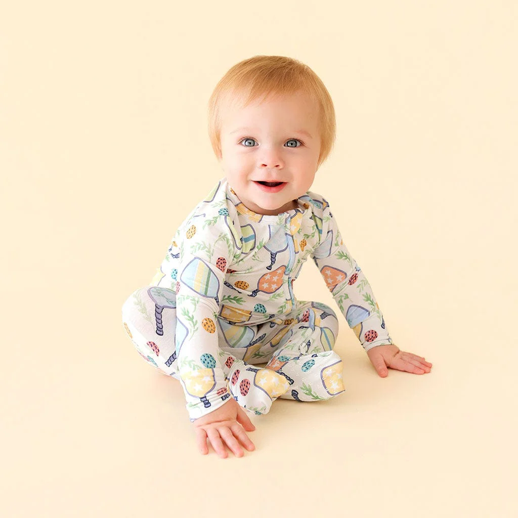 Bamboo Convertible Footie Romper - Billie (Pickleball) - Image 3