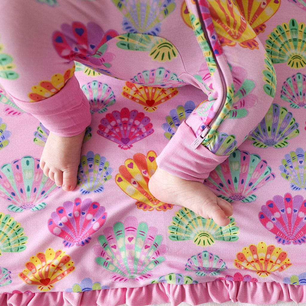 Bamboo Convertible Footie Romper - Catalina (Seashells) - Image 3