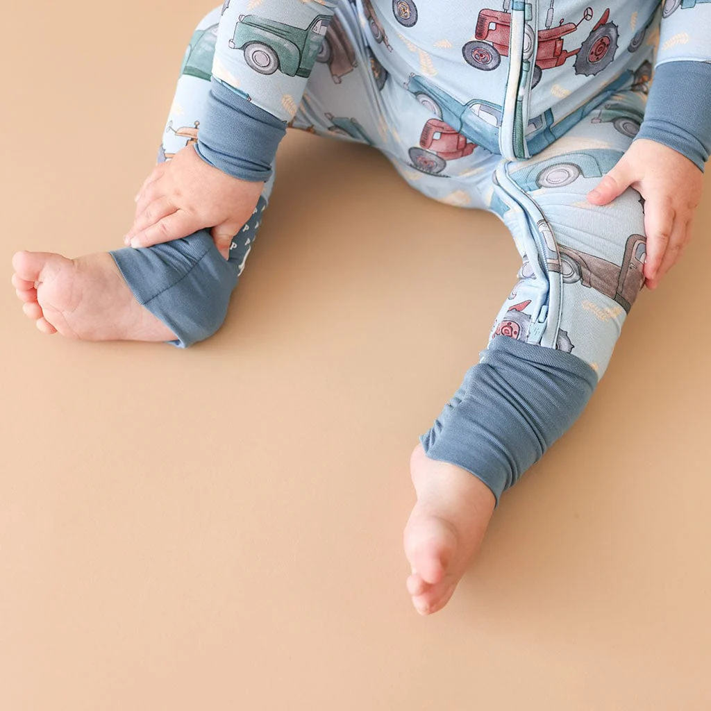 Bamboo Convertible Footie Romper - Corbin (Farm Vehicles) - Image 3