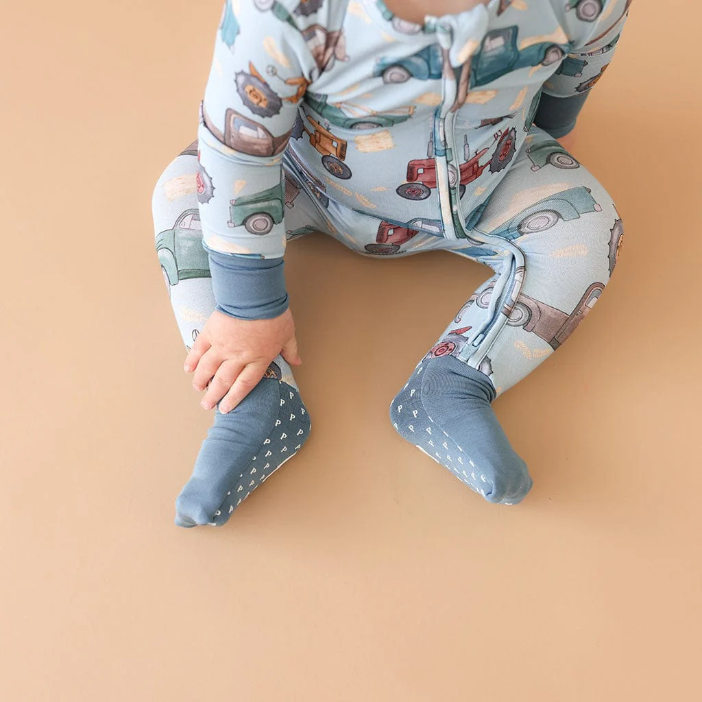 Bamboo Convertible Footie Romper - Corbin (Farm Vehicles) - Image 4