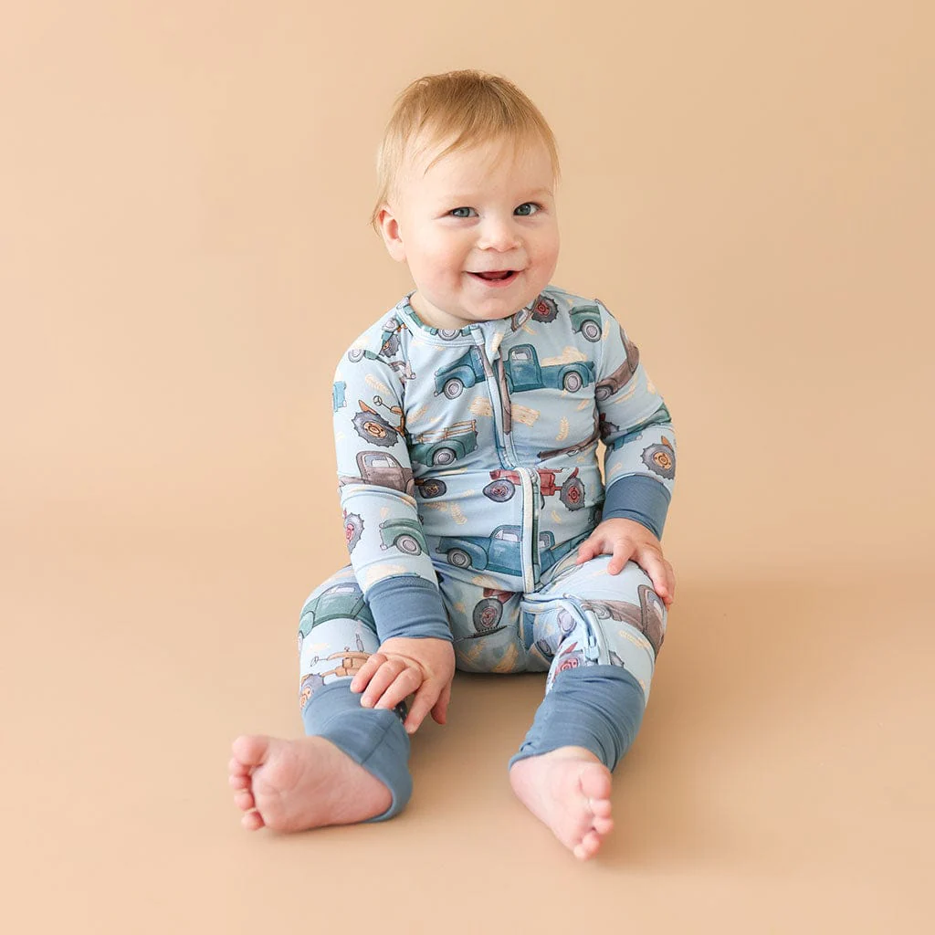 Bamboo Convertible Footie Romper - Corbin (Farm Vehicles) - Image 5