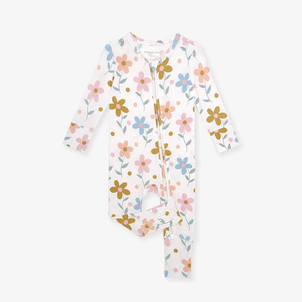 Bamboo Convertible Footie Romper - Daisy (Florals) - Image 3