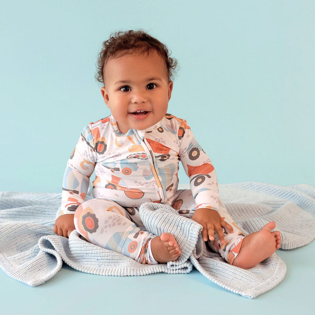 Bamboo Convertible Footie Romper - Emmett (Construction Vehicles) - Image 6