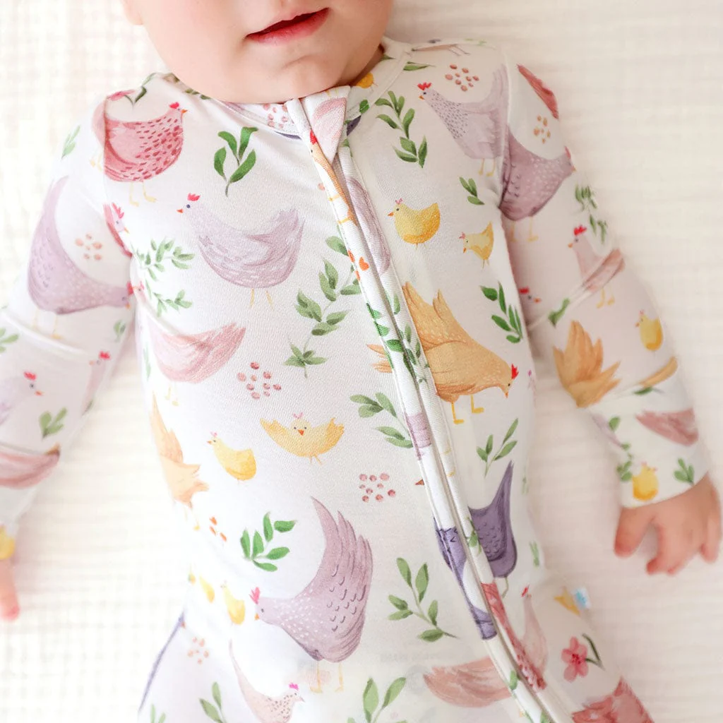 Bamboo Convertible Footie Romper - Jo (Chickens) - Image 2