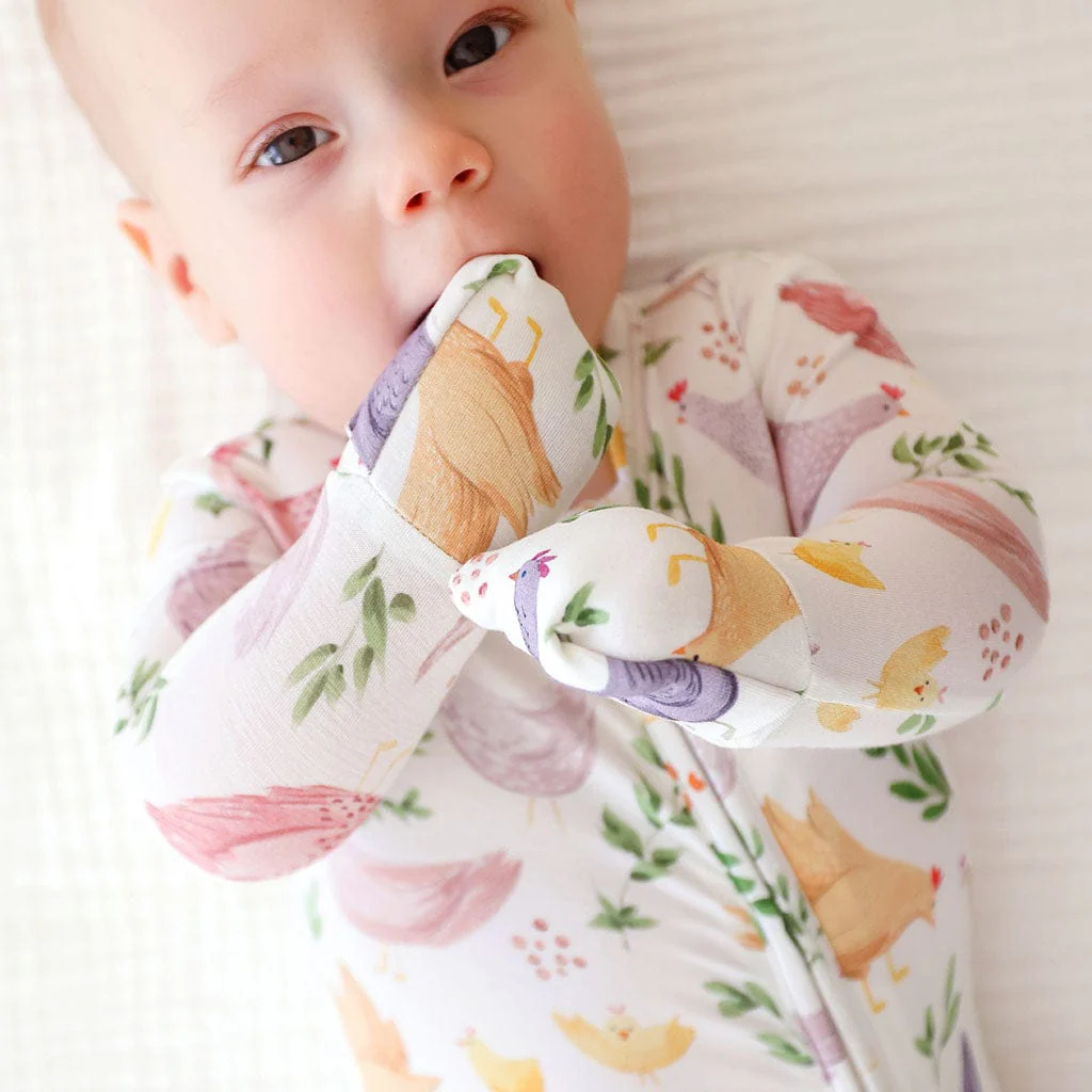 Bamboo Convertible Footie Romper - Jo (Chickens) - Image 3