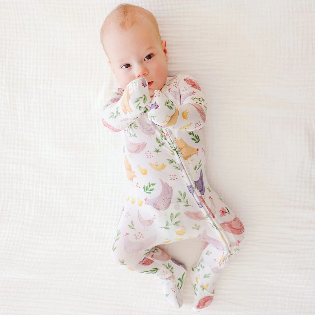 Bamboo Convertible Footie Romper - Jo (Chickens) - Image 4