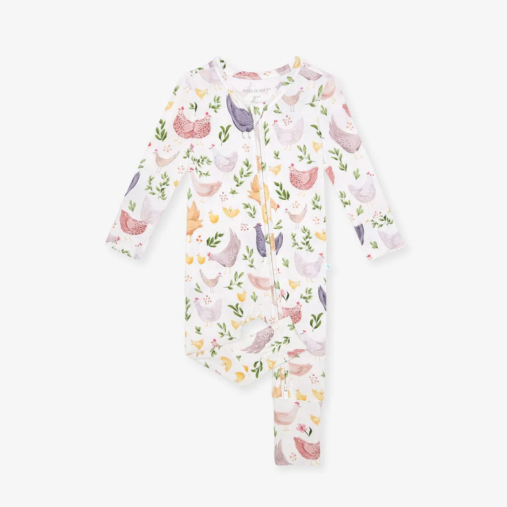 Bamboo Convertible Footie Romper - Jo (Chickens) - Image 5