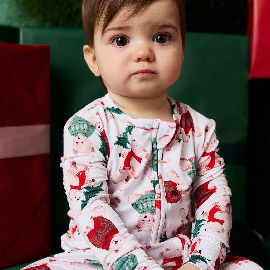 Bamboo Convertible Footie Romper - Lachlan (Teddy Bears) - Image 2
