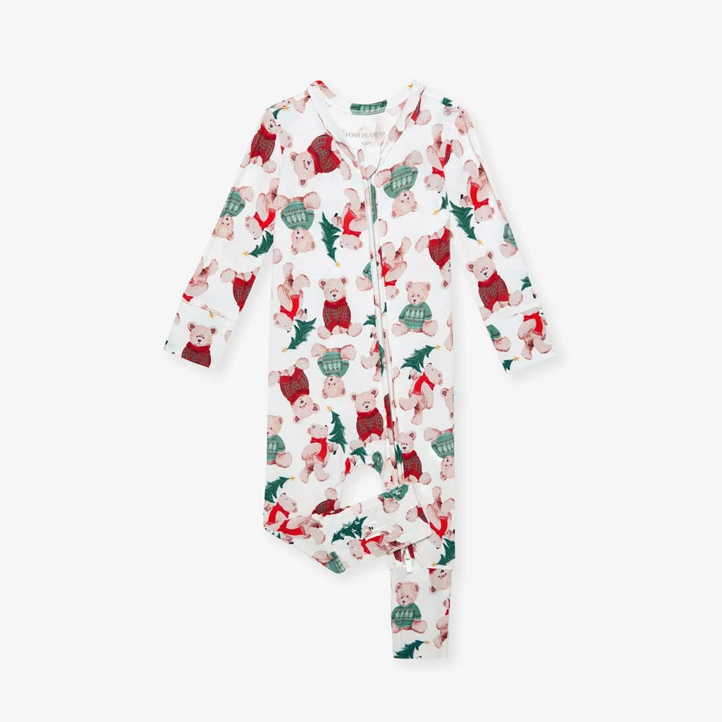 Bamboo Convertible Footie Romper - Lachlan (Teddy Bears) - Image 4