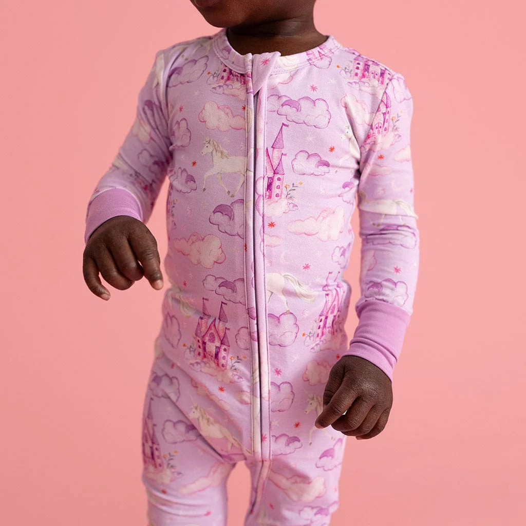 Bamboo Convertible Footie Romper - Lilith (Unicorns) - Image 2