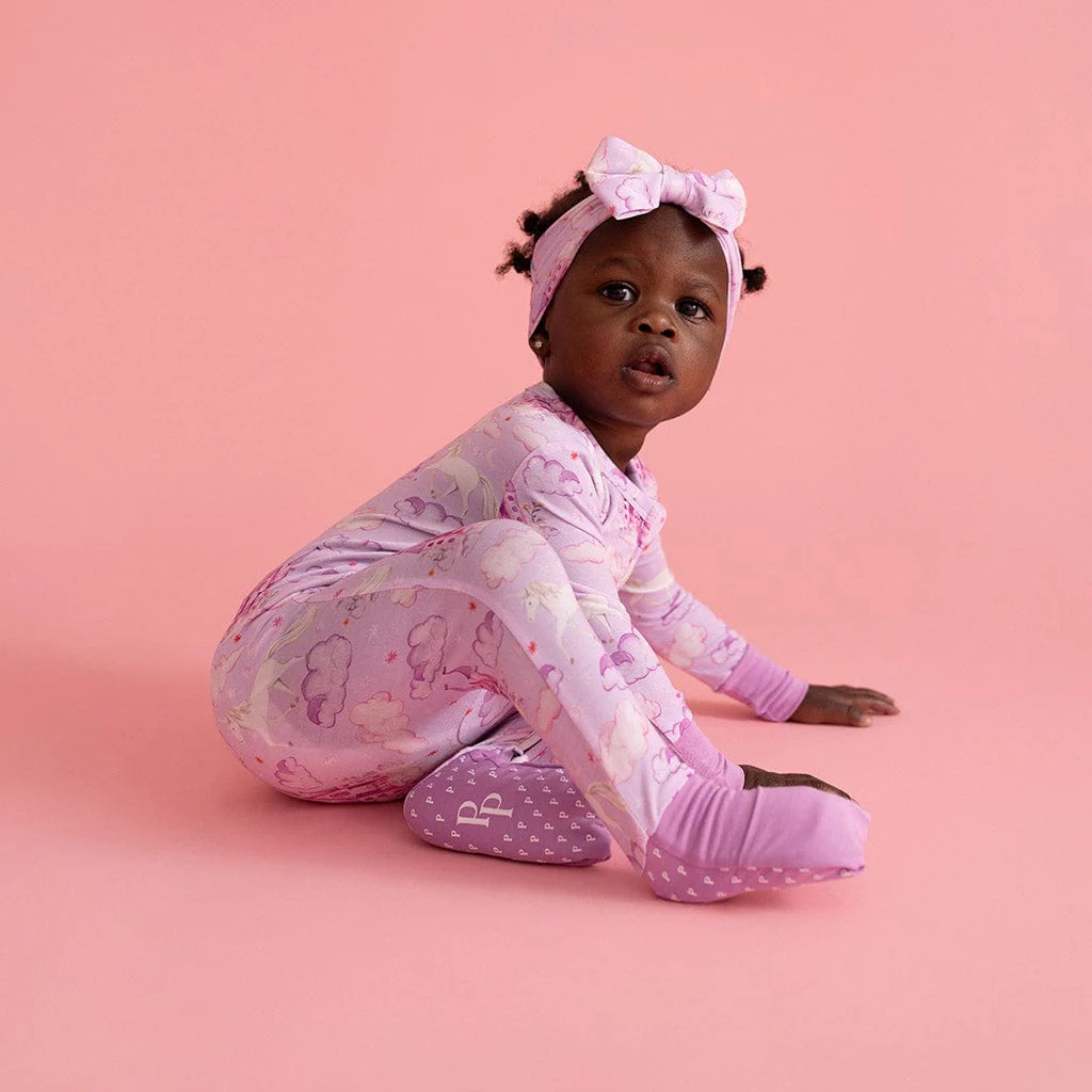 Bamboo Convertible Footie Romper - Lilith (Unicorns) - Image 3