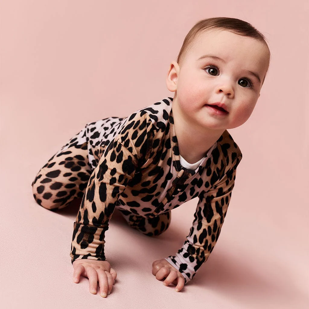 Bamboo Convertible Footie Romper - Loretta Leopard - Image 5