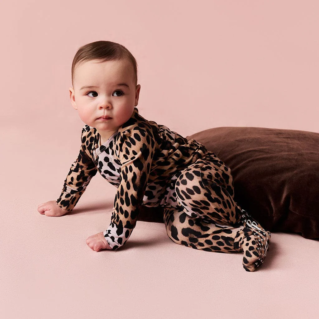 Bamboo Convertible Footie Romper - Loretta Leopard - Image 6
