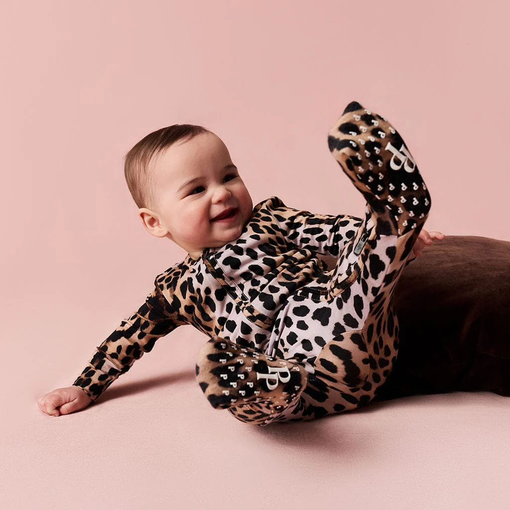 Bamboo Convertible Footie Romper - Loretta Leopard - Image 7