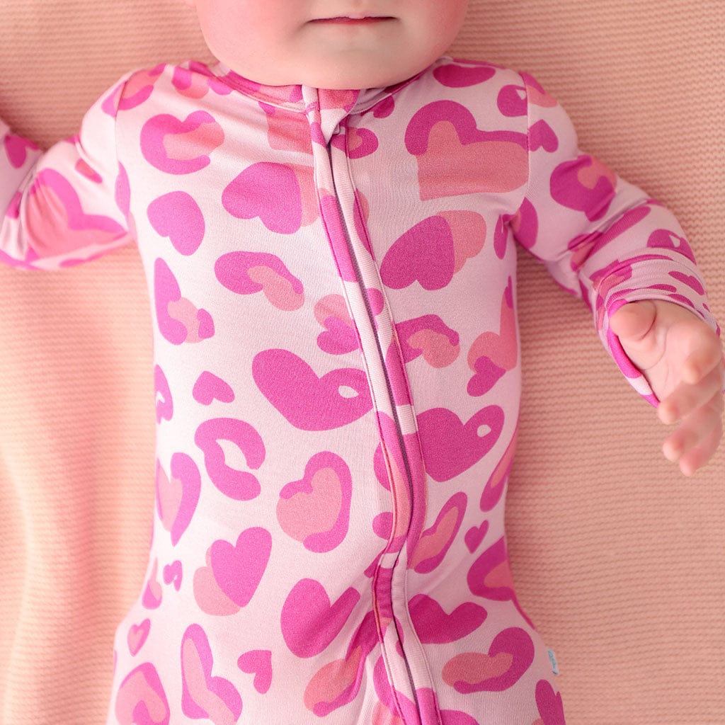 Bamboo Convertible Footie Romper - Love Leopard - Image 2