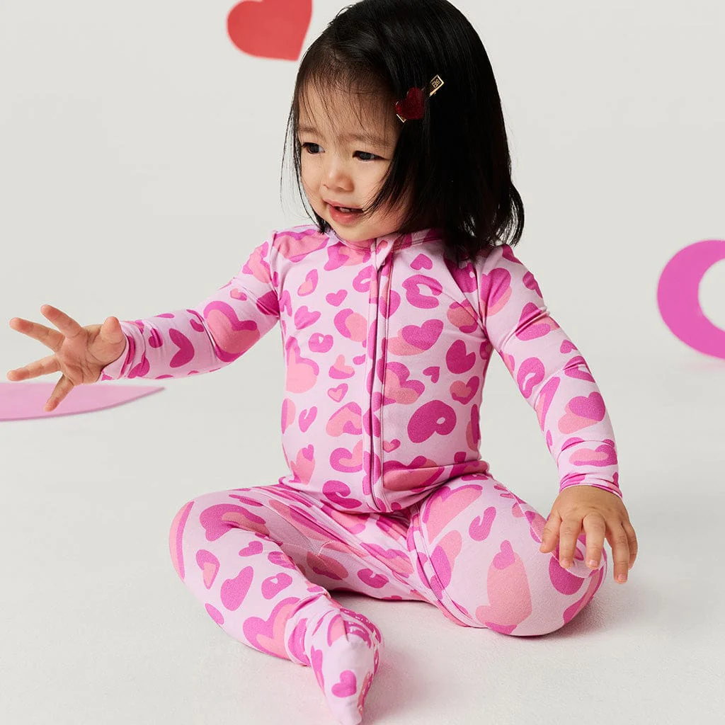 Bamboo Convertible Footie Romper - Love Leopard - Image 6