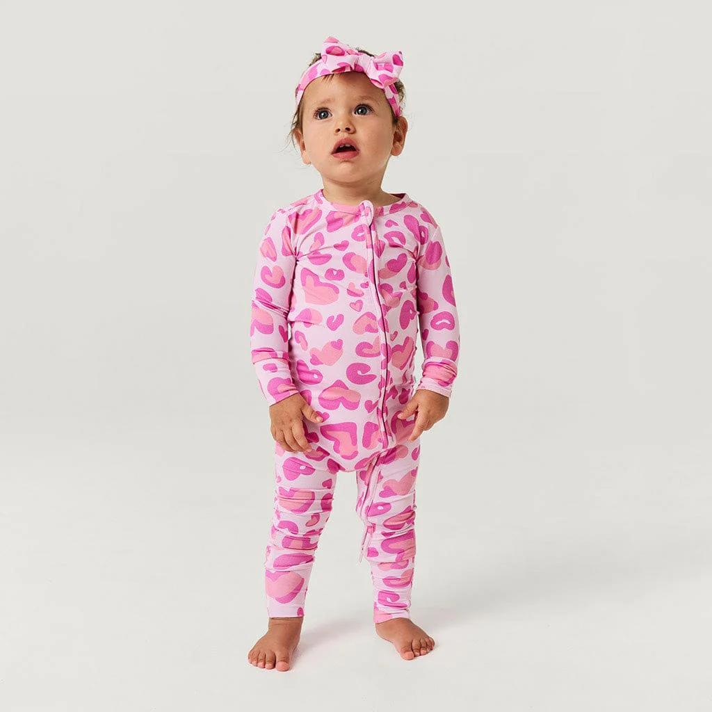 Bamboo Convertible Footie Romper - Love Leopard - Image 7