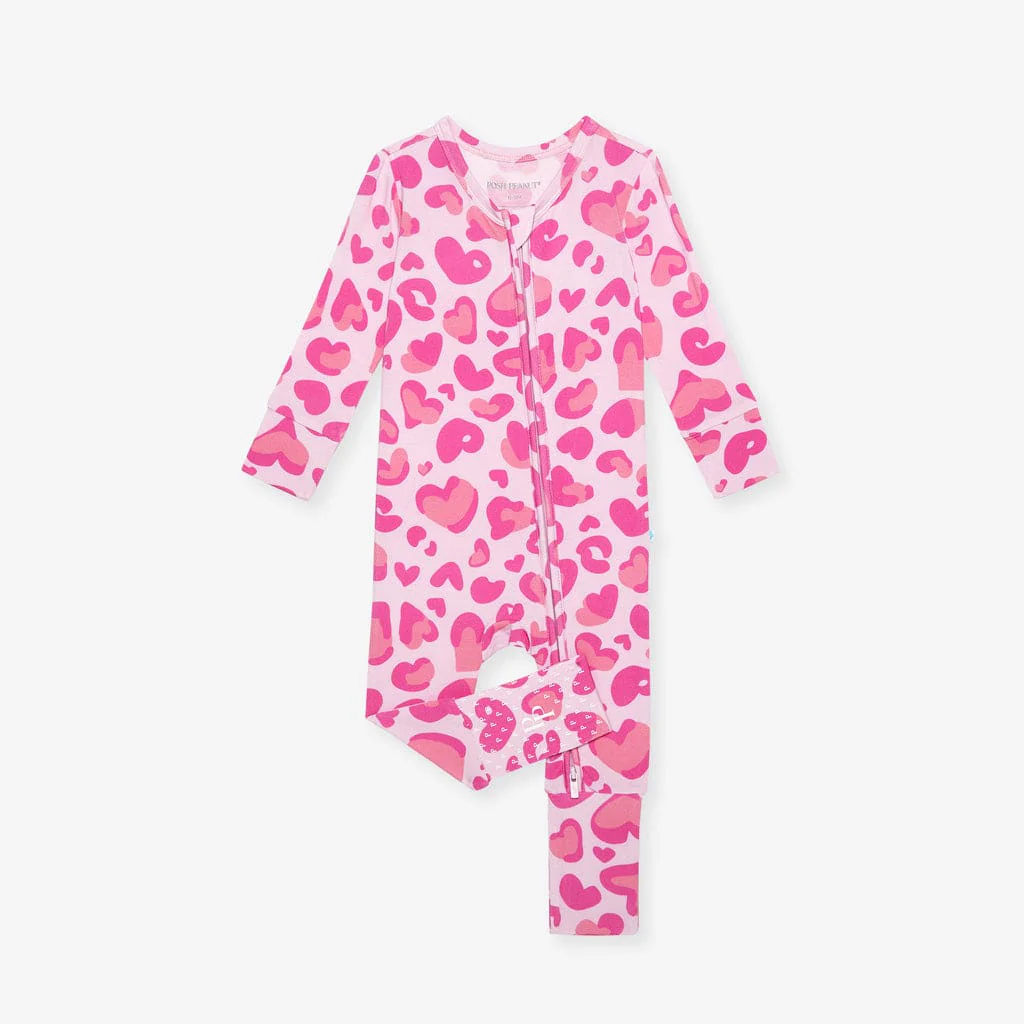 Bamboo Convertible Footie Romper - Love Leopard - Image 8