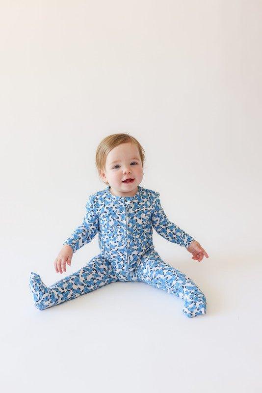 Bamboo Convertible Footie Romper - Nayeli (Butterflies) - Image 2